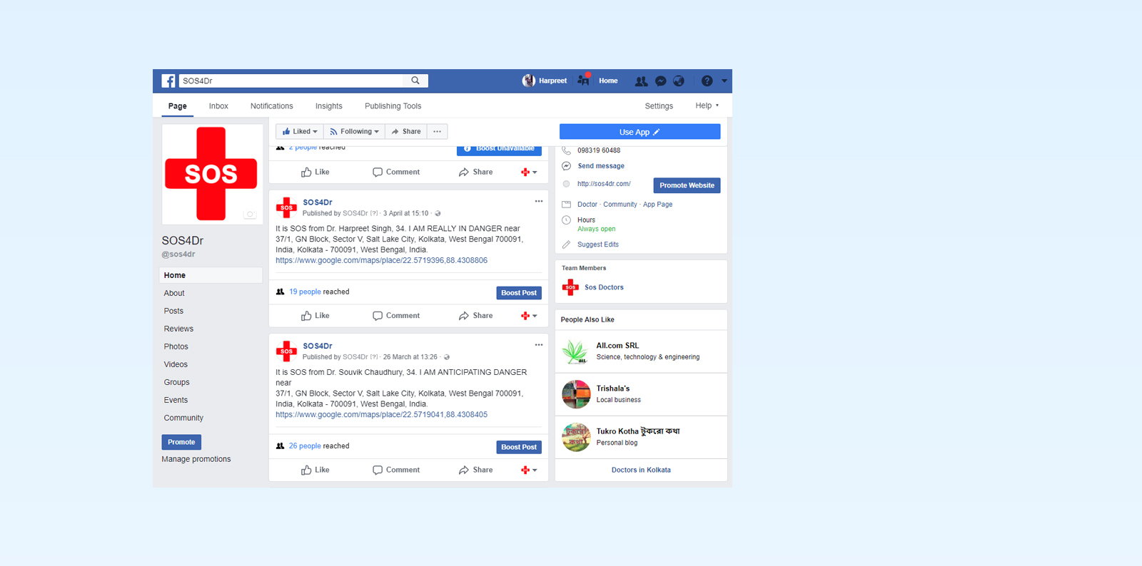 Once notification accepted, it will display in users notify link to track the user untill he or she choose I'm Safe Now option.